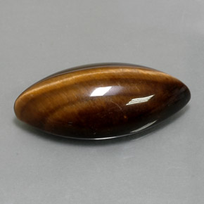 12.55カラットの天然ゴールドブラウンTiger's Eye（24.4×11.8 mm・マーキス）