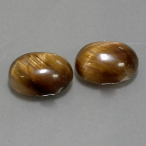 カラットの天然ゴールドブラウンTiger's Eye（8.8×6.8 mm・オーバルカット）