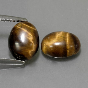 カラットの天然ゴールドブラウンTiger's Eye（8.9×6.9 mm・オーバルカット）
