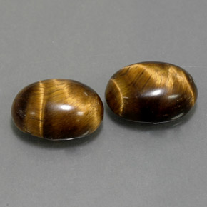 カラットの天然ゴールドブラウンTiger's Eye（8.9×6.9 mm・オーバルカット）