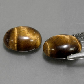 カラットの天然ゴールドブラウンTiger's Eye（8.9×6.9 mm・オーバルカット）