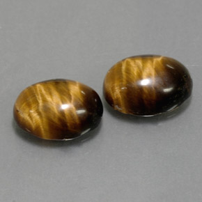 カラットの天然ゴールドブラウンTiger's Eye（8.8×6.8 mm・オーバルカット）