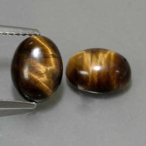 カラットの天然ゴールドブラウンTiger's Eye（8.9×7 mm・オーバルカット）