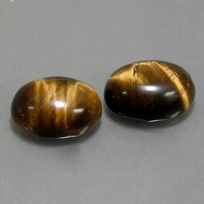 カラットの天然ゴールドブラウンTiger's Eye（8.9×7 mm・オーバルカット）