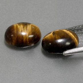 カラットの天然ゴールドブラウンTiger's Eye（8.9×7 mm・オーバルカット）