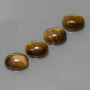 カラットの天然ゴールドブラウンTiger's Eye（8.8×6.8 mm・オーバルカット）