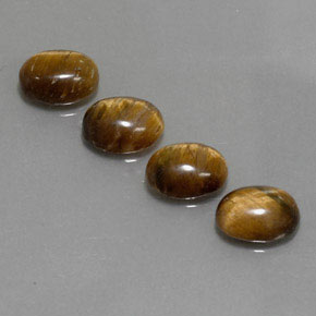 カラットの天然ゴールドブラウンTiger's Eye（8.8×6.8 mm・オーバルカット）