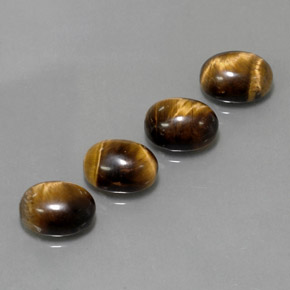 カラットの天然ゴールドブラウンTiger's Eye（8.8×7.1 mm・オーバルカット）