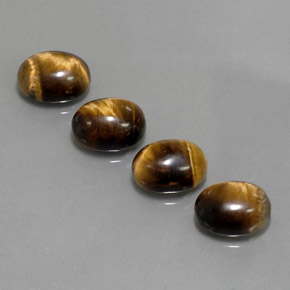 カラットの天然ゴールドブラウンTiger's Eye（8.8×7.1 mm・オーバルカット）