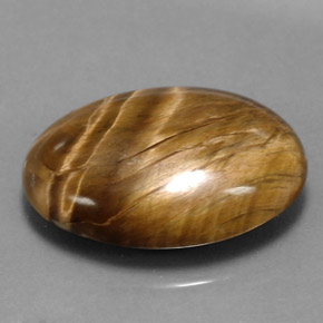 17.34カラットの天然ゴールドブラウンTiger's Eye（22.6×15.6 mm・オーバルカット）