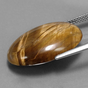 17.34カラットの天然ゴールドブラウンTiger's Eye（22.6×15.6 mm・オーバルカット）