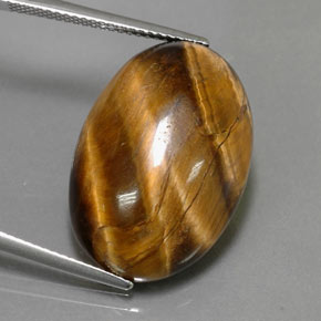 23.72カラットの天然ゴールドブラウンTiger's Eye（23.8×16.3 mm・オーバルカット）