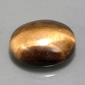 14.18カラットの天然ゴールドブラウンTiger's Eye（17.9×15.3 mm・オーバルカット）