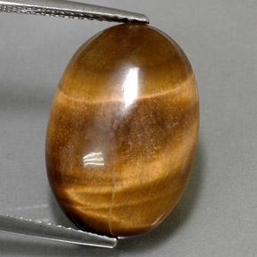 11.07カラットの天然ゴールドブラウンTiger's Eye（19.3×13.3 mm・オーバルカット）