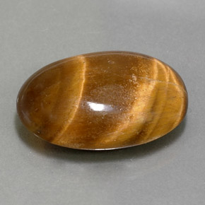 11.07カラットの天然ゴールドブラウンTiger's Eye（19.3×13.3 mm・オーバルカット）