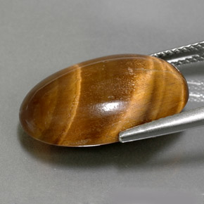 11.07カラットの天然ゴールドブラウンTiger's Eye（19.3×13.3 mm・オーバルカット）