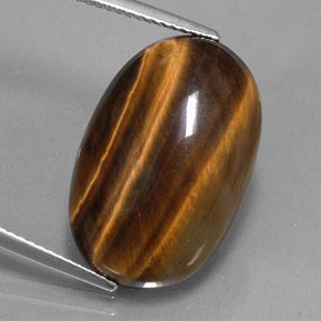 14.42カラットの天然ゴールドブラウンTiger's Eye（21.1×13.8 mm・オーバルカット）