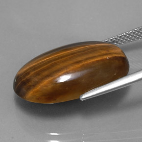 14.42カラットの天然ゴールドブラウンTiger's Eye（21.1×13.8 mm・オーバルカット）