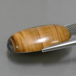 19.16カラットの天然ゴールドブラウンTiger's Eye（23.6×14.7 mm・オーバルカット）