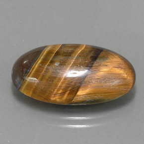 13.07カラットの天然ゴールドブラウンTiger's Eye（21.6×13 mm・オーバルカット）