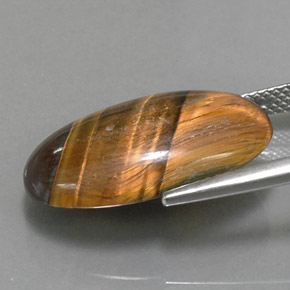 13.07カラットの天然ゴールドブラウンTiger's Eye（21.6×13 mm・オーバルカット）