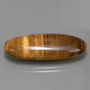 18.16カラットの天然ゴールドブラウンTiger's Eye（31.5×12.1 mm・オーバルカット）