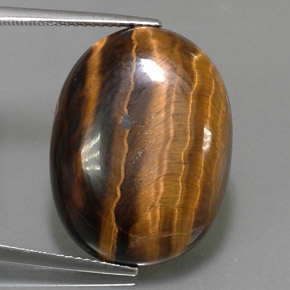 25.04カラットの天然ゴールドブラウンTiger's Eye（23.9×18 mm・オーバルカット）