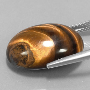 15.36カラットの天然ゴールドブラウンTiger's Eye（18.9×14 mm・オーバルカット）