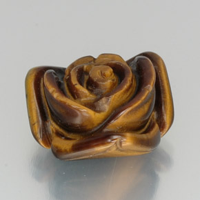 11.96カラットの天然黒Tiger's Eye（15.1×14.3 mm・ファンシーシェイプ）