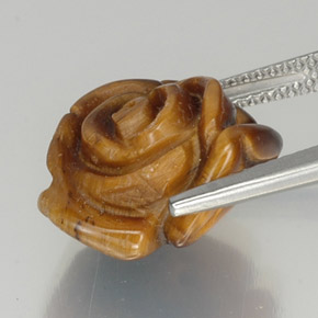 9.87カラットの天然ミディアムブラウンタイガーズアイ、ファンシーシェイプ、オペーク