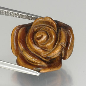 12.16カラットの天然ジンジャーブレッドブラウンTiger's Eye（16×14.5 mm・ファンシーシェイプ）