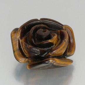 12.19カラットの天然ブラウンTiger's Eye（16.2×15.4 mm・ファンシーシェイプ）
