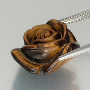 11.57カラットの天然ゴールドブラウンタイガーズアイ、ファンシーシェイプ、オペーク