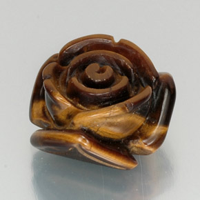 11.77カラットの天然ウォームブラウンTiger's Eye（15.1×14.7 mm・ファンシーシェイプ）