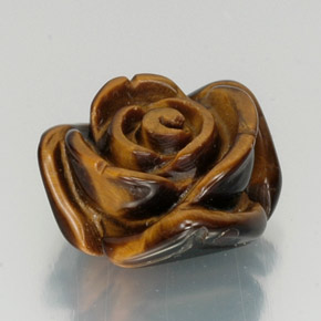 12.51カラットの天然ゴールドブラウンTiger's Eye（15.7×14.5 mm・ファンシーシェイプ）