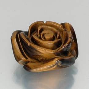 12.07カラットの天然ゴールドブラウンTiger's Eye（16.3×15.2 mm・ファンシーシェイプ）