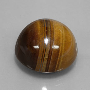 35.03カラットの天然ミディアムブラウンTiger's Eye（20.04 mm・ラウンドカット）