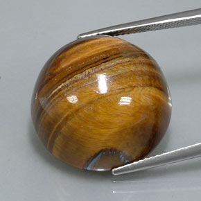 36.26カラットの天然ゴールドブラウンTiger's Eye（20.16 mm・ラウンドカット）