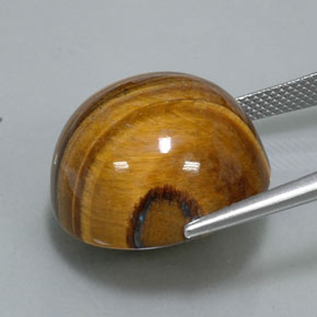 36.26カラットの天然ゴールドブラウンTiger's Eye（20.16 mm・ラウンドカット）
