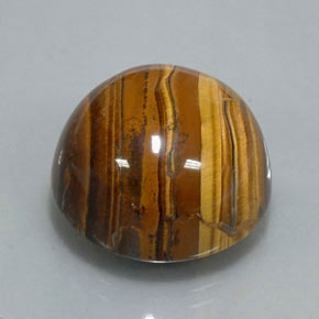 38.37カラットの天然ゴールドブラウンTiger's Eye（20.07 mm・ラウンドカット）