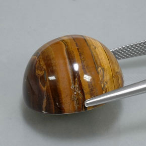 38.37カラットの天然ゴールドブラウンTiger's Eye（20.07 mm・ラウンドカット）