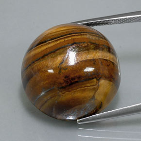 39.32カラットの天然ゴールドブラウンTiger's Eye（20.36 mm・ラウンドカット）