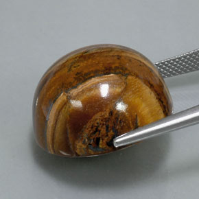 39.32カラットの天然ゴールドブラウンTiger's Eye（20.36 mm・ラウンドカット）