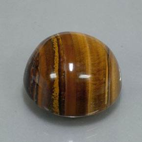 37.12カラットの天然ゴールドブラウンTiger's Eye（20.19 mm・ラウンドカット）