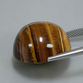 37.12カラットの天然ゴールドブラウンTiger's Eye（20.19 mm・ラウンドカット）