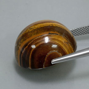 37.72カラットの天然ゴールドブラウンTiger's Eye（20.21 mm・ラウンドカット）