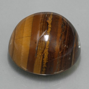 36.89カラットの天然ゴールドブラウンTiger's Eye（20.18 mm・ラウンドカット）