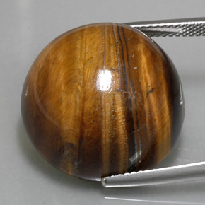 36.96カラットの天然ゴールドブラウンTiger's Eye（20.12 mm・ラウンドカット）