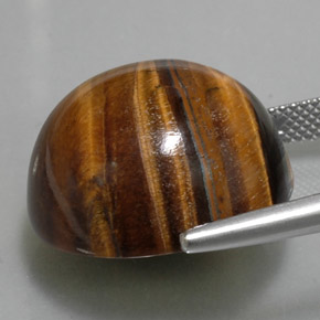 36.96カラットの天然ゴールドブラウンTiger's Eye（20.12 mm・ラウンドカット）