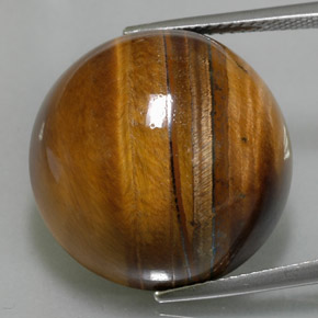 36.05カラットの天然ゴールドブラウンTiger's Eye（20.11 mm・ラウンドカット）